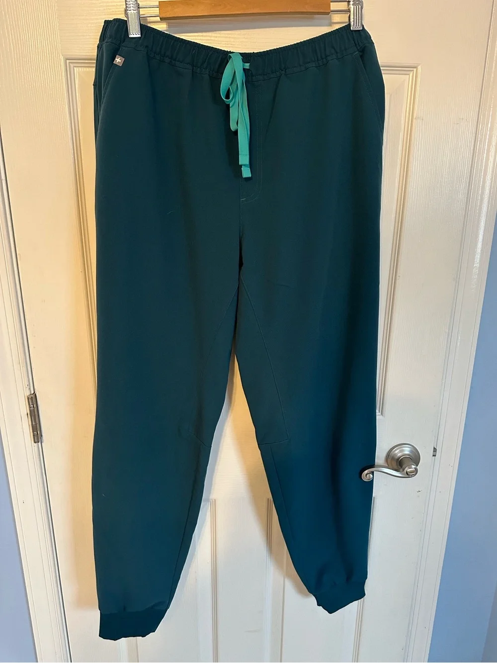 Figs Deep Teal Men's Joggers with Teal Drawstring